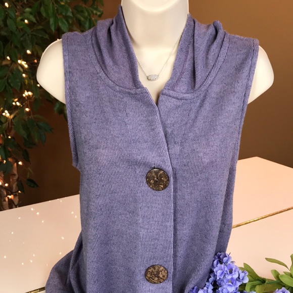 SOFT SURROUNDINGS LAVENDER LONG TOP W/ HOOD LARGE - Picture 5 of 15